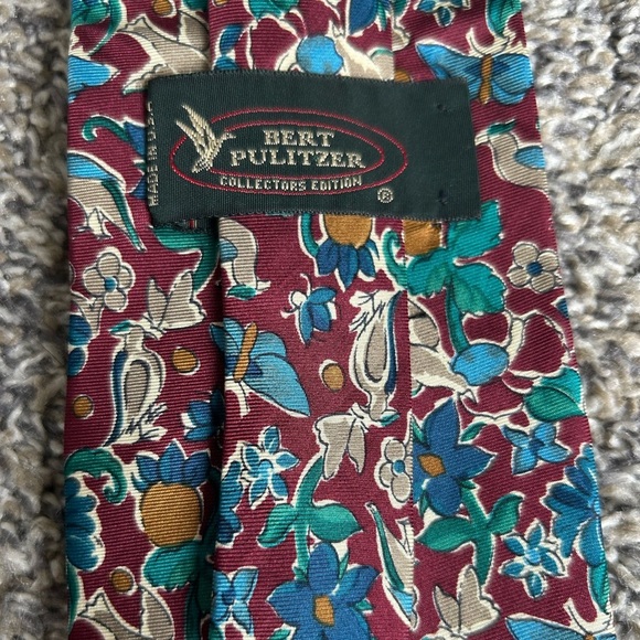 Bert Pulitzer Collectors Edition Vintage Floral Silk Tie - Picture 3 of 3